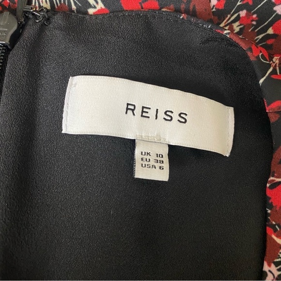 Reiss Louise Ditsy Floral Flared Woven Mini Dress Net Trim Multi Color.Sz 6. - Picture 8 of 12